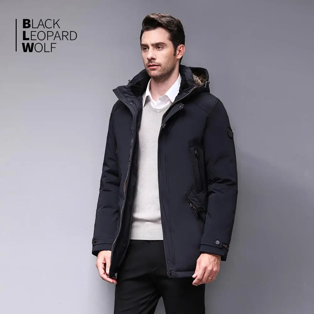 Blackleopardwolf 2019 Мужская одежда зимний пуховик со съемным мехом куртка мужская зимняя