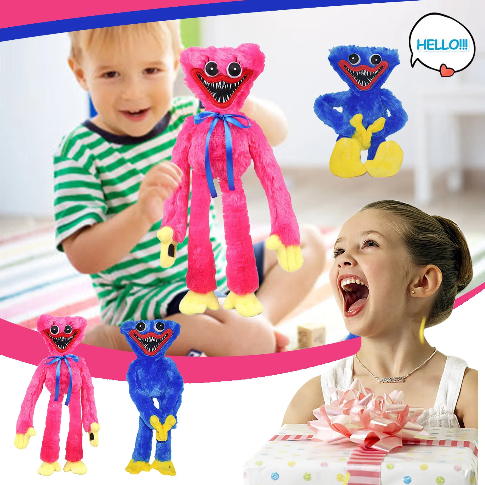 40cm Huggy Wuggy Plush Toy Soft Stuffed Poppy Playtime Game Character Horror Doll Peluche Toys for Children Boys Christmas Gifts | Игрушки и