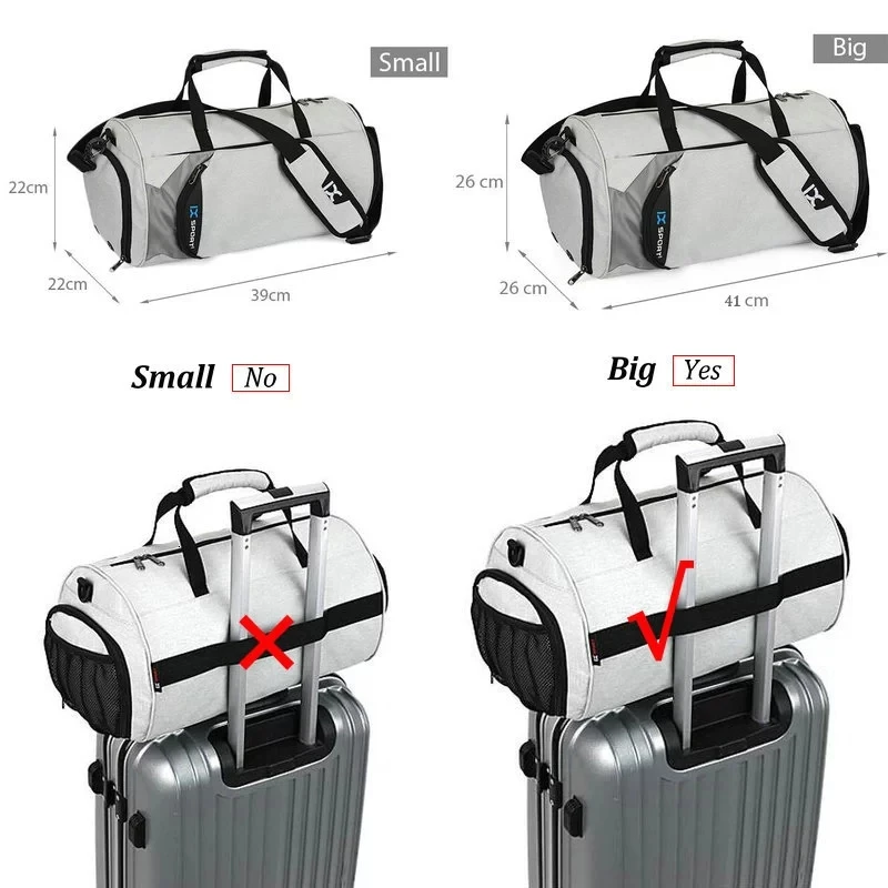 

Men Gym Bags For Fitness Training Outdoor Travel Sport Bag Multifunction Dry Wet Separation Bags Sport Waterproof