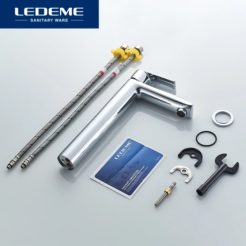 LEDEME хромированный смеситель для раковины на бортике ванной комнаты горячей и