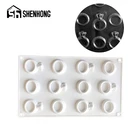 SHENHONG АЛМАЗНОЕ КОЛЬЦО, 12 ячеек, силиконовая форма для торта, поднос для французского десерта, форма для украшения кондитерских изделий, инструмент для выпечки шоколадного Мусса