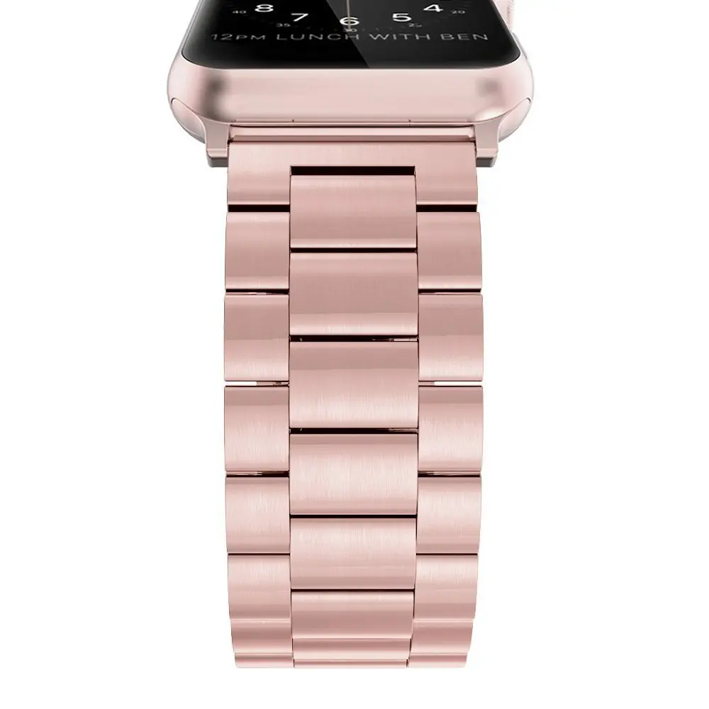 Ремешок из нержавеющей стали для Apple Watch 38, 40 мм, серия 5, 4, 3, 2, 1, для Apple iwatch 5, 40 мм, 44 мм, розовое золото