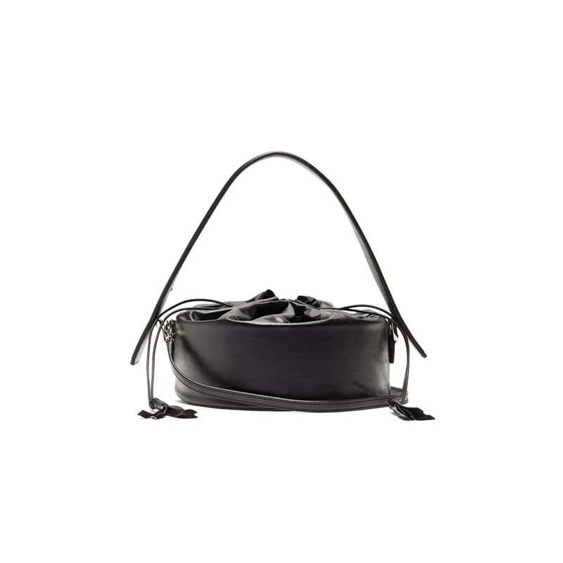 

Designer Drawstring Bucket Bag Women Mini PU Leather Crossbody Bags Ladies Shoulder Bags Female Handbags Pure Color Wholesale