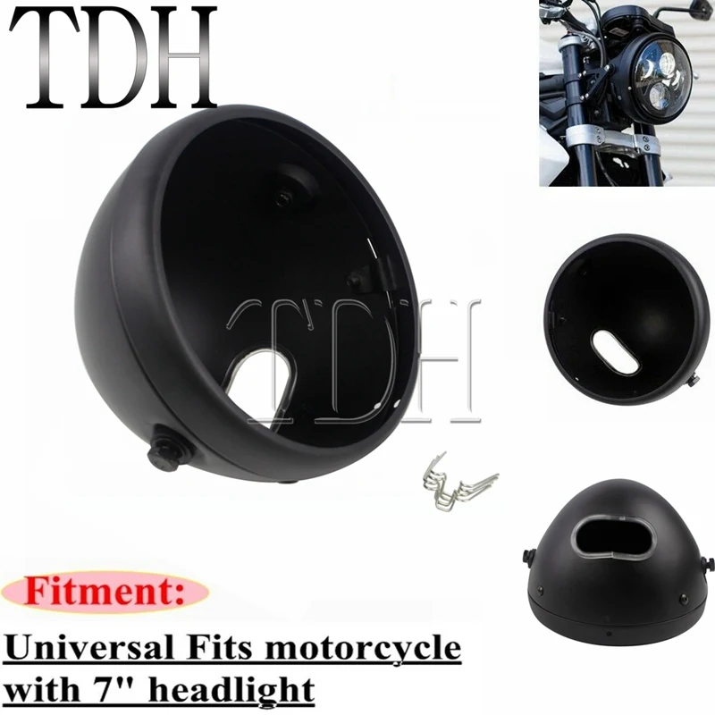 Винтажный чехол для фар 7 дюймов матовый черный налобный фонарь Harley Honda Yamaha Scrambler