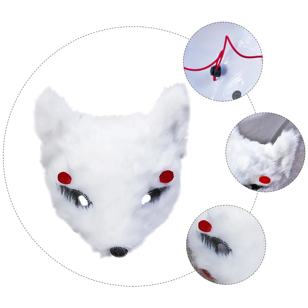 

1pc Fox Mask Prop Party Supply Plush Fox Mask Performance Fox Mask Prop