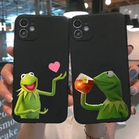 funny cute pet kermit the frog memes phone case for iphone 13 pro 12 pro 11 pro max 6 6s 8 7 plus x xr xs max tpu silicone cover