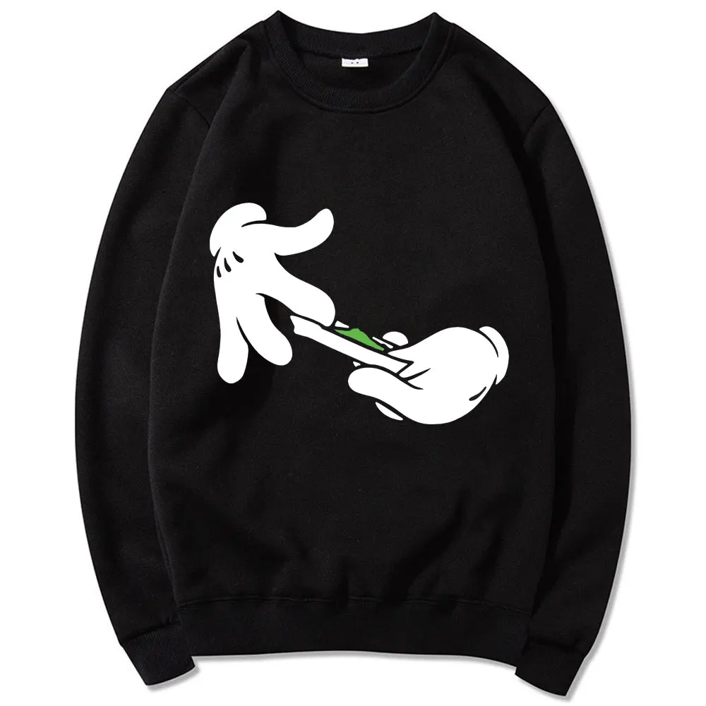 

Забавный Повседневный милый Свитшот Mikey Hands Rolling Blunt в стиле унисекс, хип-хоп, хипстерский пуловер для мужчин и женщин, 420