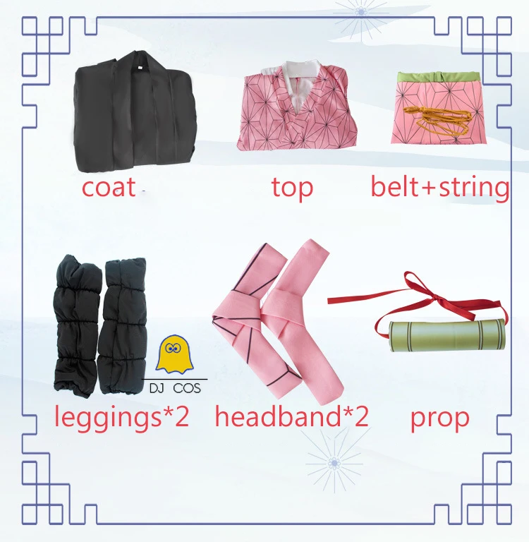 

Demon Slayer Movie Nezuko Kamado Cosplay Costumes Kimetsu no Yaiba Japan Anime Kimono Dress Pink Comic Con Girls Long Wig Props