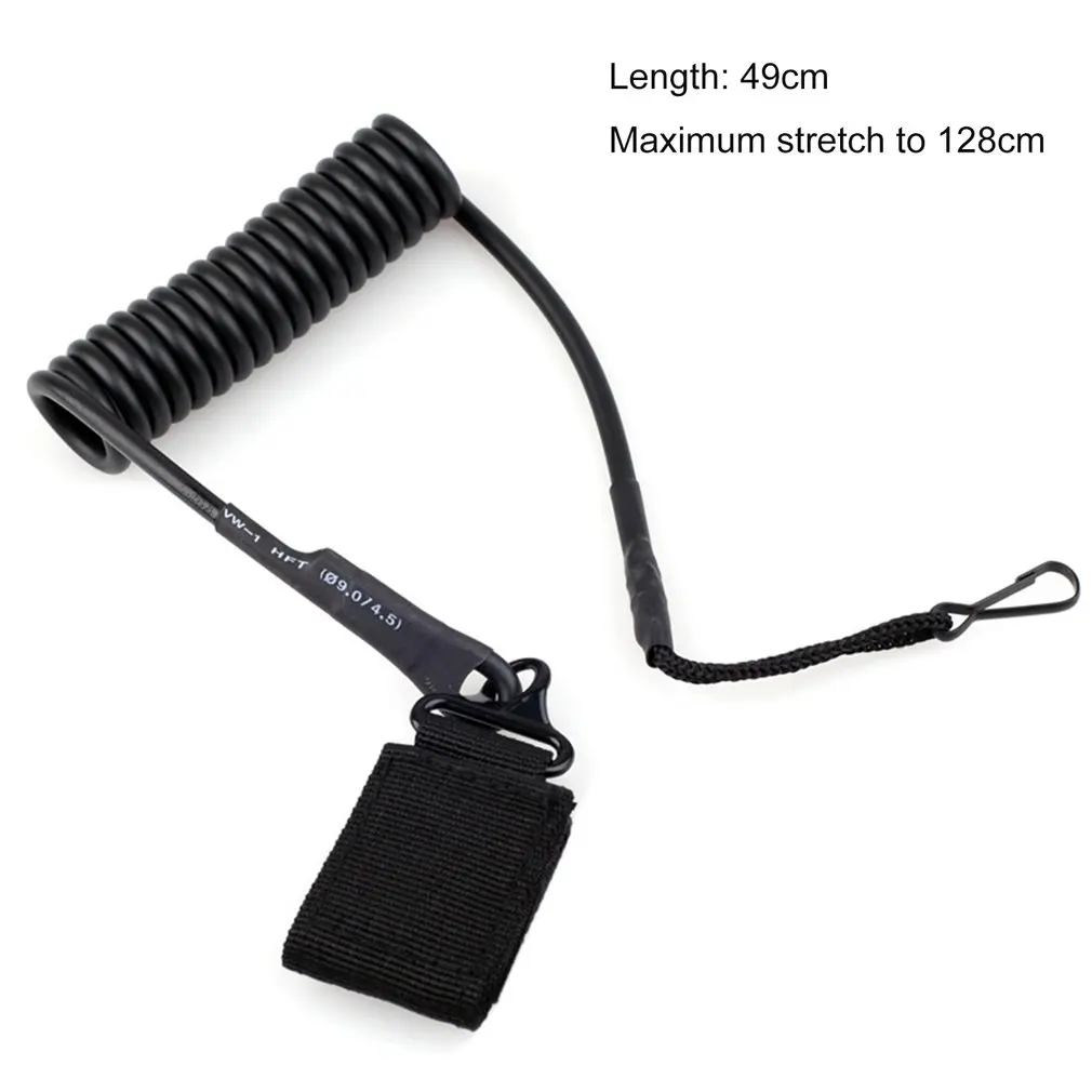 

Multipurpose Fastener Molle Tactical Pistol Lanyard Coiled Wire Secure Sling Military Pistol Quick Release Control Leads Rope
