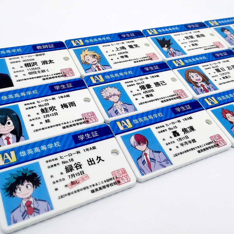 Карточка моя геройская Академия для косплея Izuku Midoriya карточка удостоверения