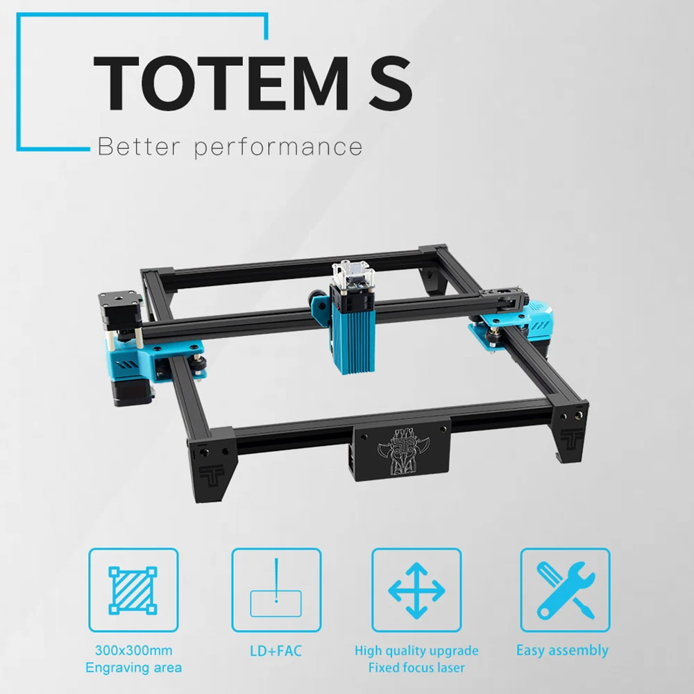 

TOTEM S 40W Laser Engraver Laser Engraving Machine Fast Carver Laser Cutter Printer for Wood Stainless Steel Cutting Engraver