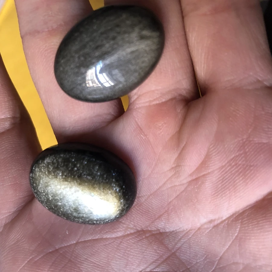 

1pcs100% Natural Top Quality Golden Obsidian Beads 18x25mm Oval Bead Cabochon Ring Face