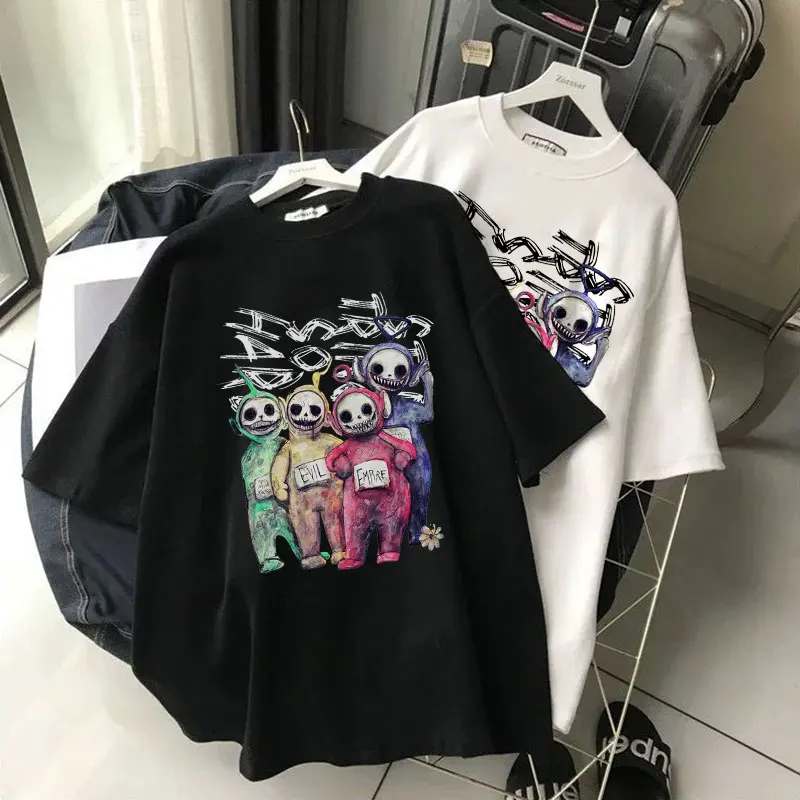 Футболка женская оверсайз с забавным принтом одежда в Корейском стиле Топ