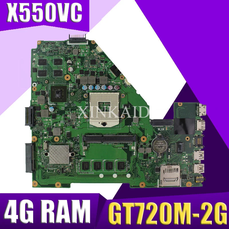 

XinKaidi NEW X550VC Laptop motherboard for ASUS X550VC R510V X550V X550 Test original mainboard 4G RAM GT720M-2G