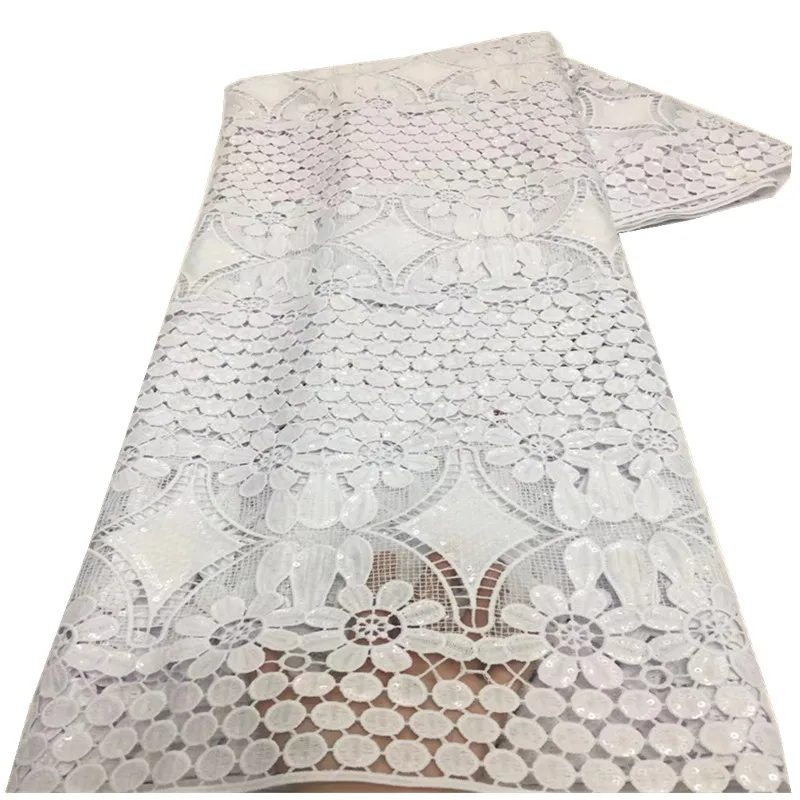 

African Wedding Lace Fabric Embroidered Nigerian Lace Fabrics 2021 High Quality French Tulle Lace Fabric With Sequins XZ-140