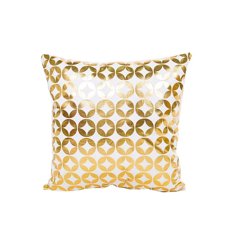Роскошный желтый золотистый чехол для подушки с геометрическим рисунком без