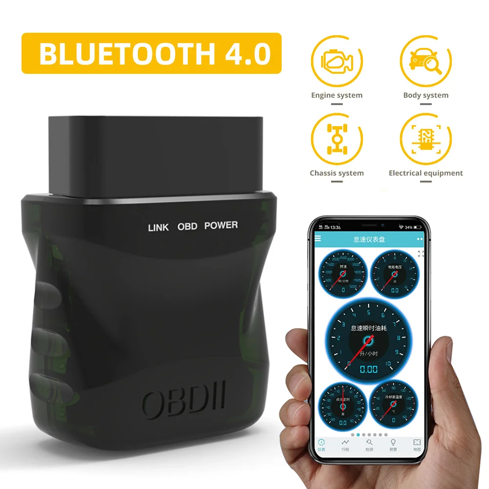 Bluetooth 4 0 V015 elm327 OBD2 диагностический сканер EOBD автоматический инструмент OBDII для