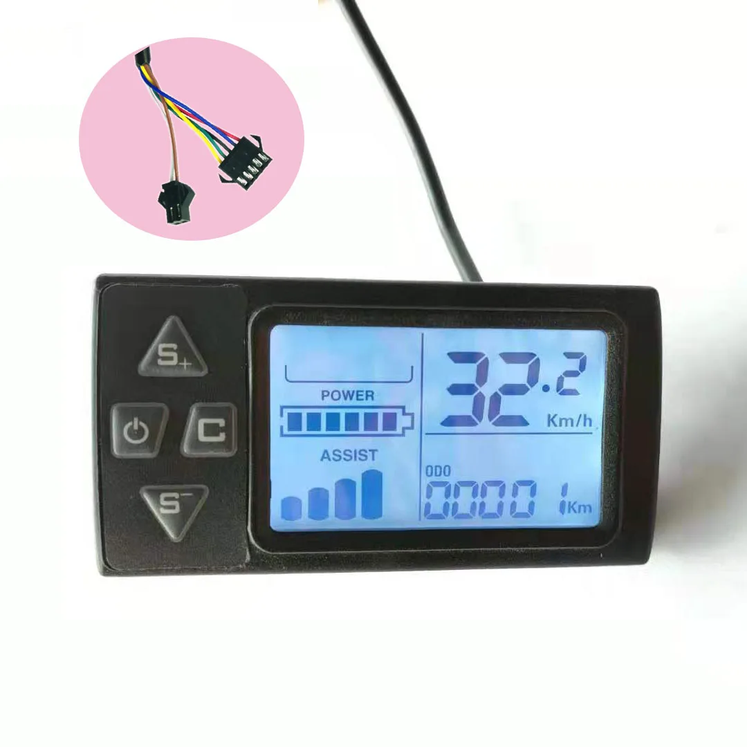 

24V 36V 48V 52V 60V S861 LCD Ebike Display with SM Plug 5PIN 6PIN male female for Electric Bike BLDC Controller Control Panel