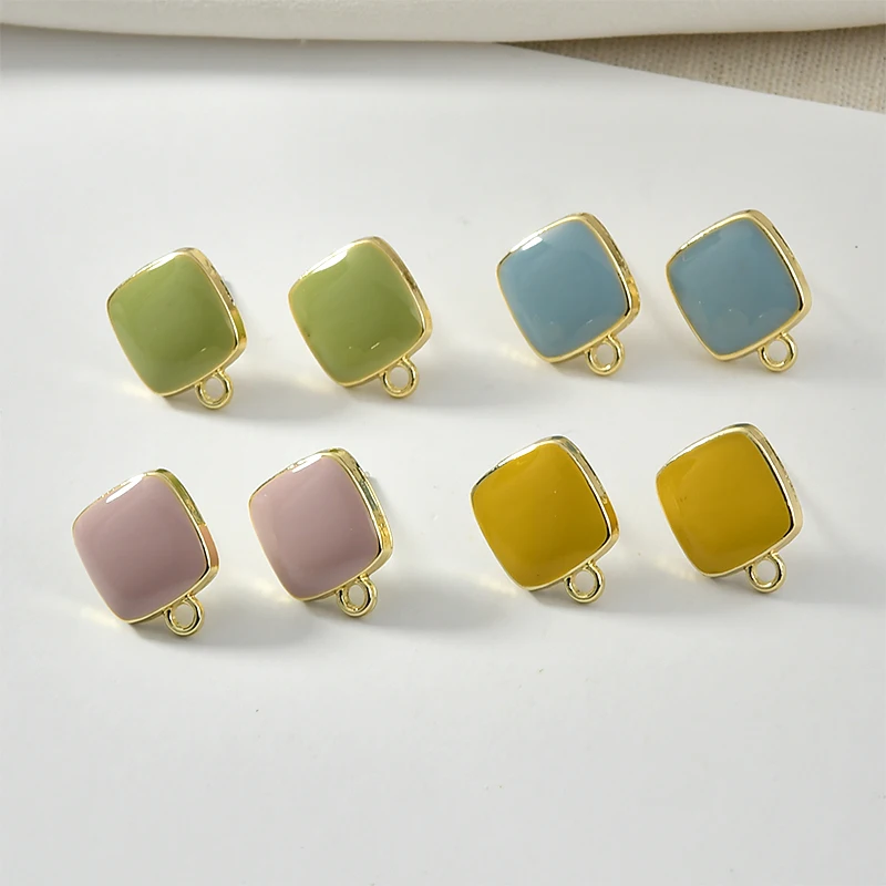 Квадратные серьги гвоздики из Сплава Серебра 925 пробы|Ювелирная фурнитура и