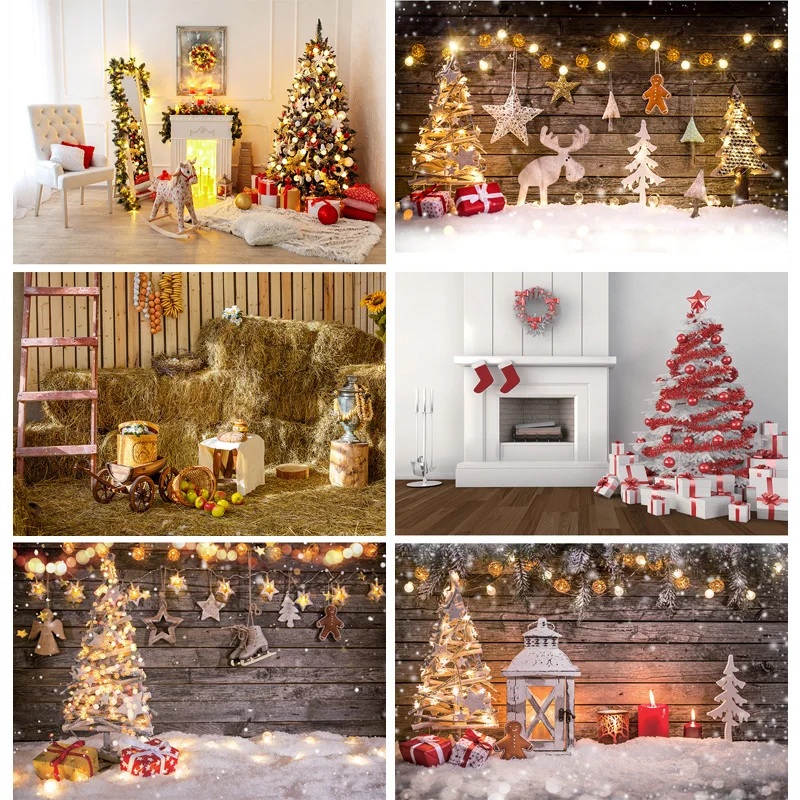 

ZHISUXI Christmas Photography Background Snowman Christmas tree Backdrops For Photo Studio Props 211001 YXX-92