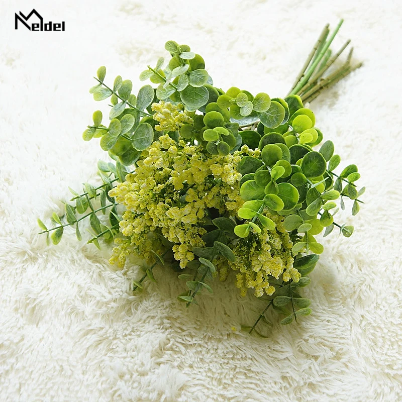Meldel Wedding Bouquet Bridesmaid Babysbreath Bouquets Artificial White Bunch of Flowers DIY Home Party Office Decor | Свадьбы и