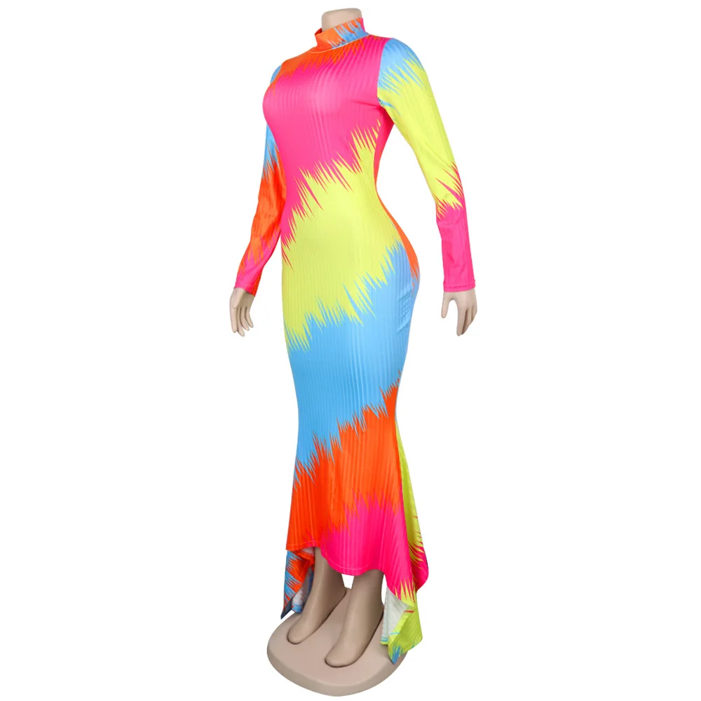 Adogirl леопардовое камуфляжное женское платье в рубчик с принтом русалки 2019 Осень