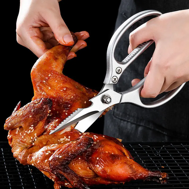 

Stainless Steel Kitchen Scissors Sharp Meat Cutting Scissors Multi Chicken Bone Scissor Fish Scales Knife Can Opener Bar Tools
