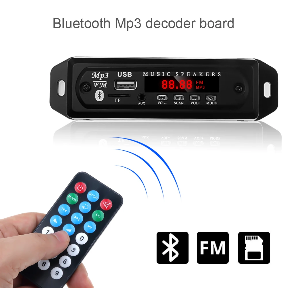 KEBIDU 12 в MP3 декодер плата USB TF FM радио плеер модуль 3,5 мм AUX аудио Bluetooth автомобильный комплект беспроводной Bluetooth Mp3 плеер