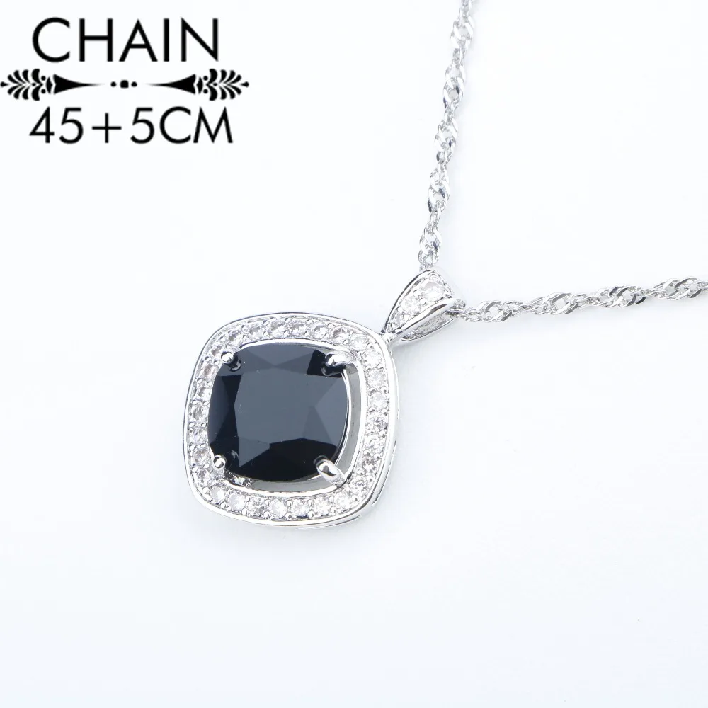 Комплект из колье серёг и браслета с черным Цирконом|jewelry sets for women|necklace setzircon jewelry