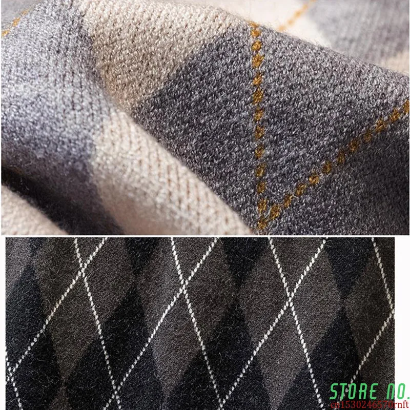 

Autumn Winter Knitting Plaid Midi Skirts Women High Waist A-line Skirt Ladies Plus Size Vintage Long Skirt Jupe Femme Streetwear