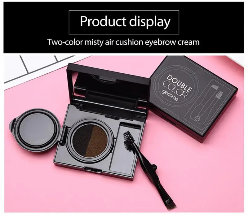

Double Color Cushion Eyebrow Cream Waterproof Eyebrow Powder Sweat-proof Easy To Apply Cosmetics Beauty And Makeup TSLM1