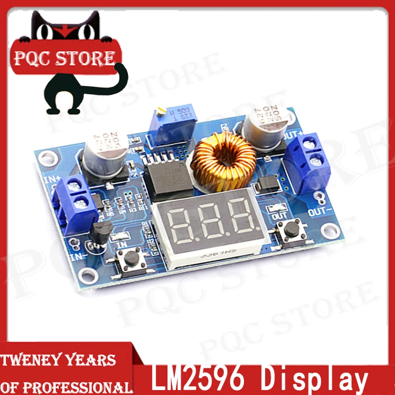 

Модуль питания LM2596 LM2596S + светодиодный вольтметр DC-DC, Регулируемый понижающий модуль питания с цифровым дисплеем, 10 шт.