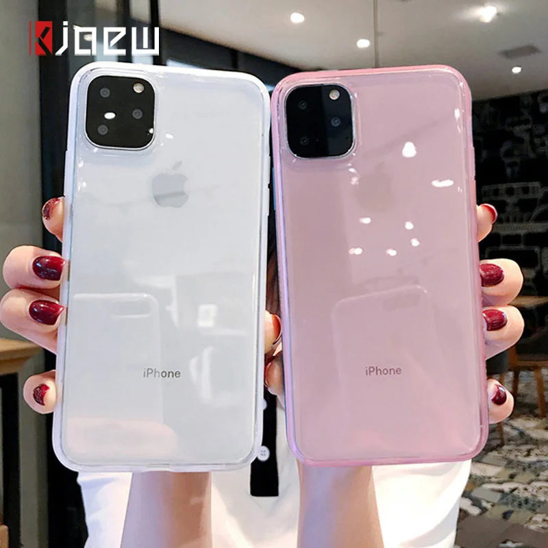 KJPEW цветной прозрачный противоударный чехол-рамка для телефона iPhone 11 Pro X XR XS Max 7 8 6