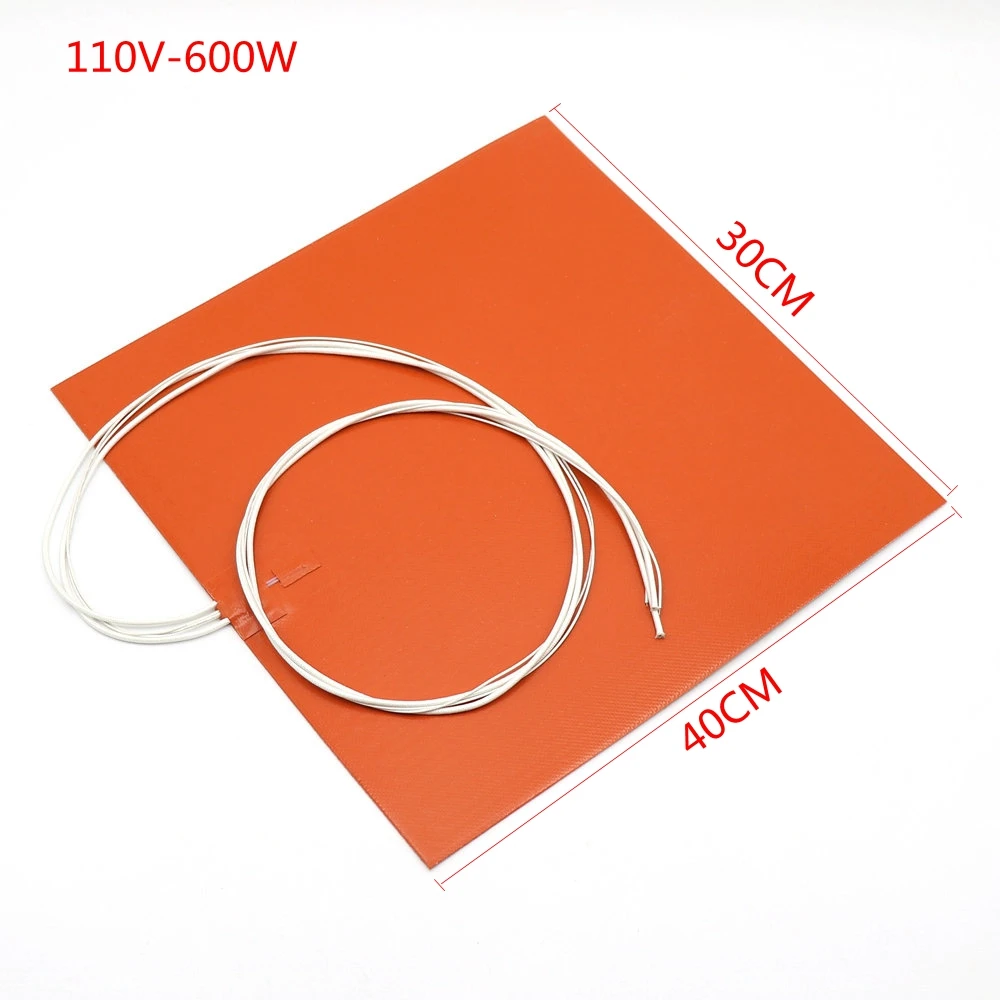 110V-600W 30 см X 40 см 110 В/220 В 3d принтер кровать отверстия силиконовый нагреватель коврик силиконовая кровать с подогревом - Цвет: 110V-600W