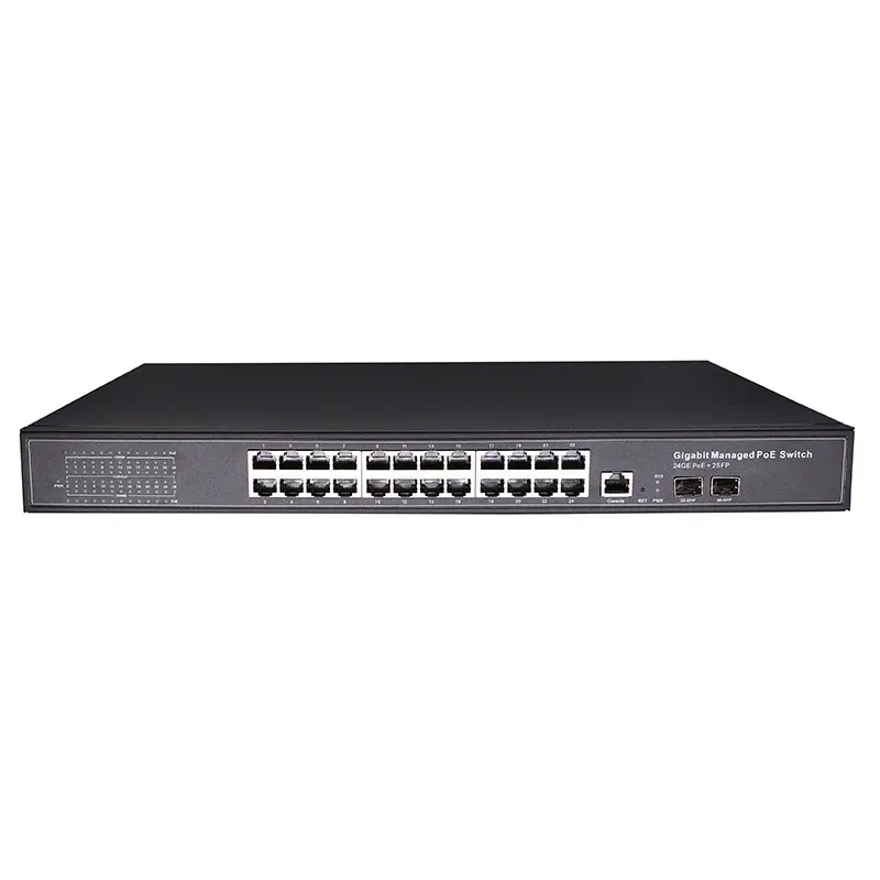 WS58WP-24G-2S 16 портов 24 порта гигабитный коммутатор PoE Ethernet коммутатор управляемый коммутатор PoE 48 В с 2 гигабитными слотами SFP IGMP VLAN управляемый коммутатор PoE - Цвет: WS58WP-24G-2S