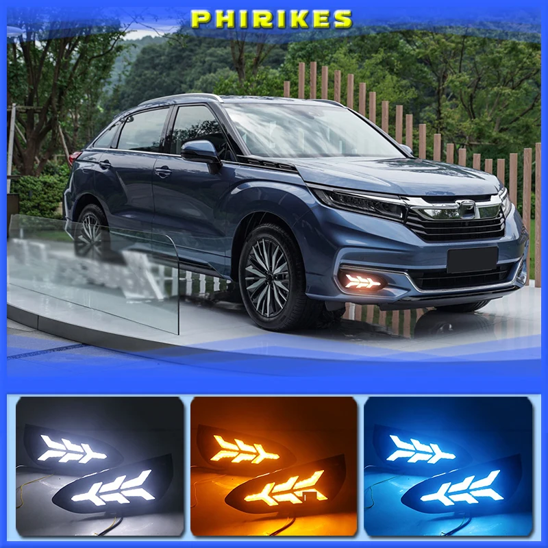 

1 комплект для Honda AVANCIER 2020 DRL дневные ходовые огни дневной свет 12 В ABS противотуманная фара с желтым поворотным сигналом