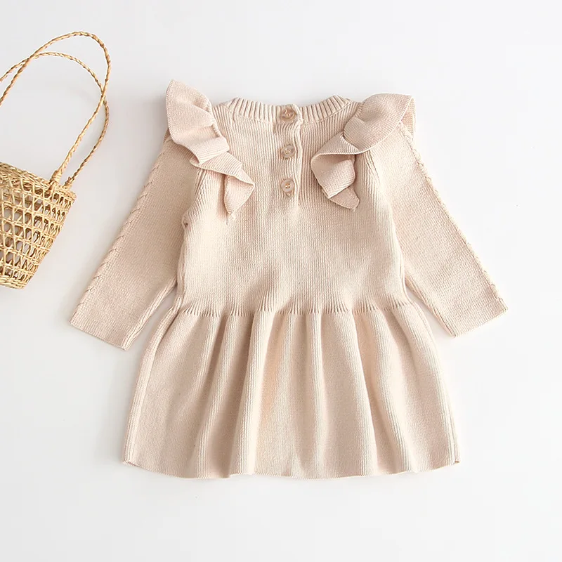 2019 New Infant Kids Baby Girl Long Sleeve Knitting Sweater Dress Warm Autumn Winter Clothes | Детская одежда и обувь