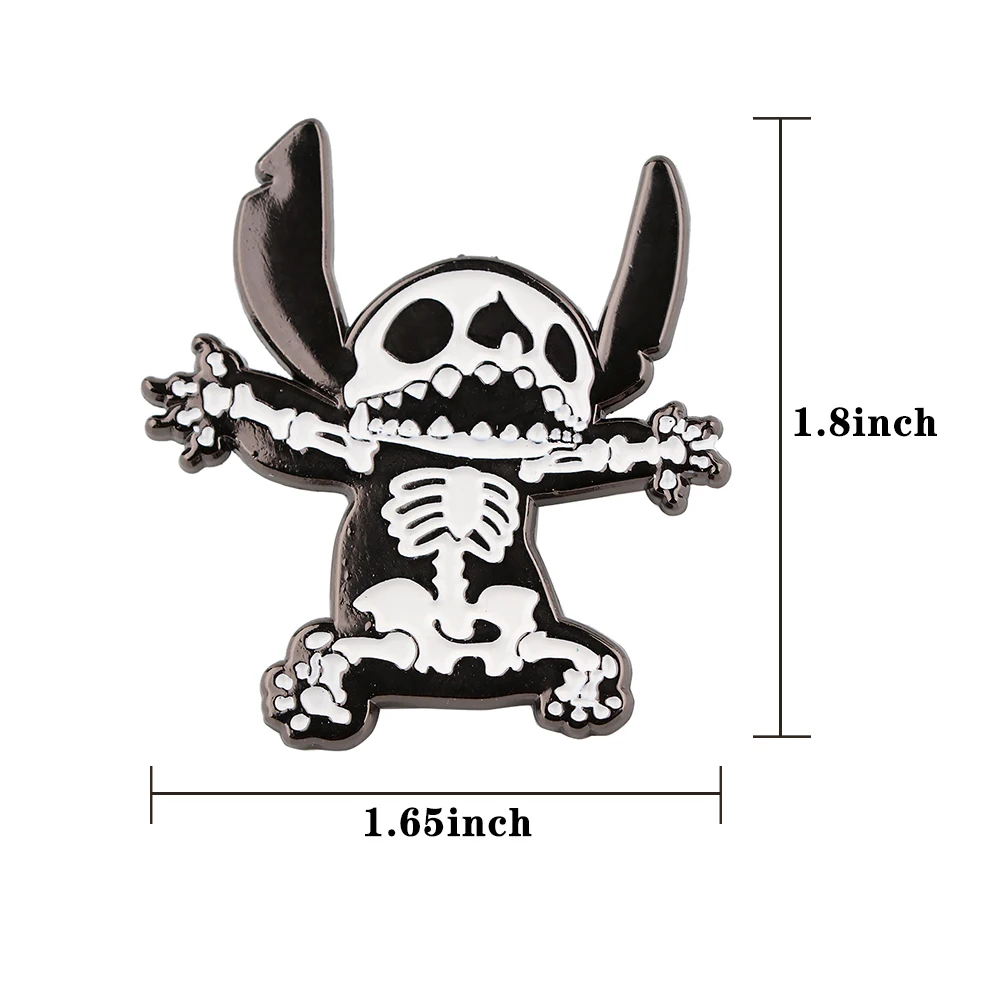 Ститч инопланетянин жесткая эмалированная заколка аниме заколки на лацкан
