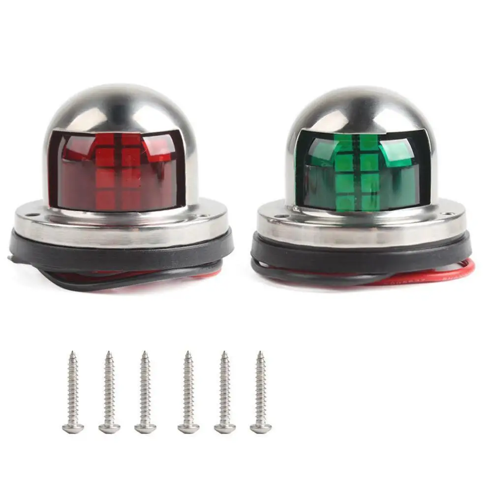 

1/2pc 12V Stainless Steel Red Green Bow LED Navigation Lights Marine Indicator Spot Light Marine Boat Yacht Sailing Signal Light