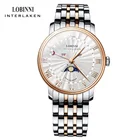 LOBINNI Роскошные брендовые кварцевые мужские s часы Moon Phase сапфир Водонепроницаемые часы из нержавеющей стали мужские деловые часы мужские horloges