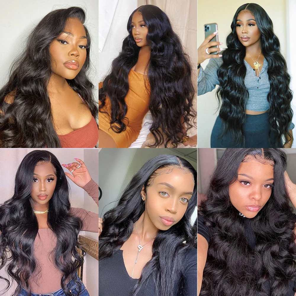 250 Density Body Wave Lace Front Human Hair Wigs For Women Brazilian Natural 30 34 Inch Hd Transparent Frontal Wig | Шиньоны и парики