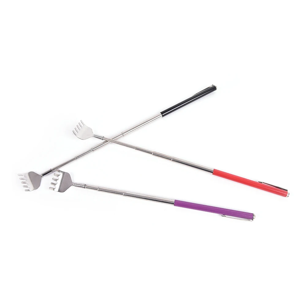 

1pcs Telescopic Pocket Scratching Massage Kit Back Scratcher Extendable Claw Extender Handy Adjustable Stainless Pen Clip