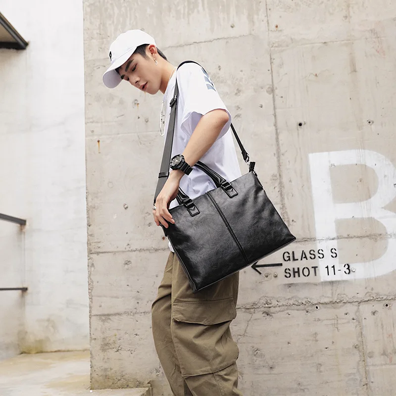 Famous Brand Men Bags Men's Business Briefcase Computer Laptop Handbag Bag Leather Shoulder Messenger bags