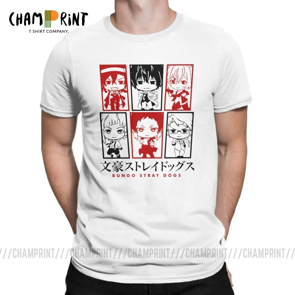 Футболка Bungou с изображением бродячих собак мужская новинка футболка из 100% хлопка