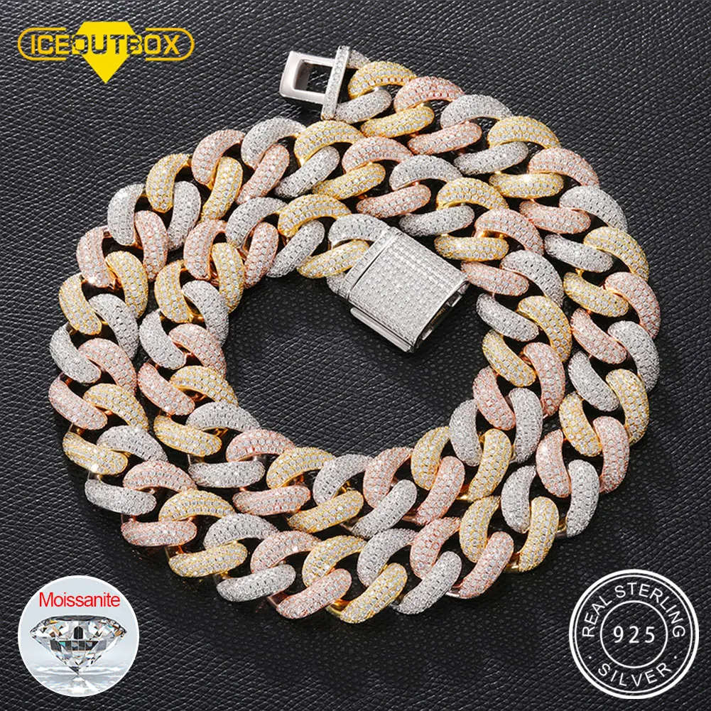 

Ожерелье мужское из серебра 925 пробы, с муассанитом