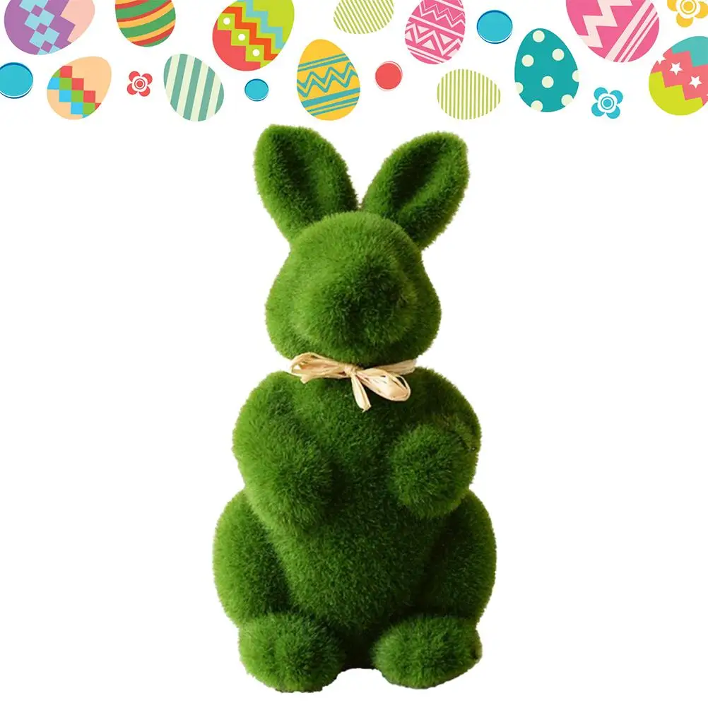 

8/21cm Lovely Handmade Moss Rabbit Artificial Turf Grass Easter Bunny Home Office Decor Novelty Easter Bunny Handiwork Gift