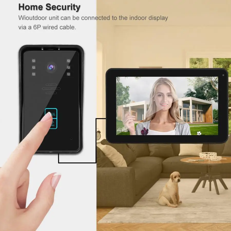 Visible Doorbell 9in 1V2 Wired Wifi RFID Card APP 2-Way Entry System 1080P IR-CUT Night View 100-240V smart doorbell | Безопасность и