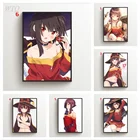 Аниме плакаты KonoSuba Megumin, настенный плакат, Картина на холсте, декор комнаты, плакаты и принты, Настенный декор, настенное искусство, картина, домашний декор