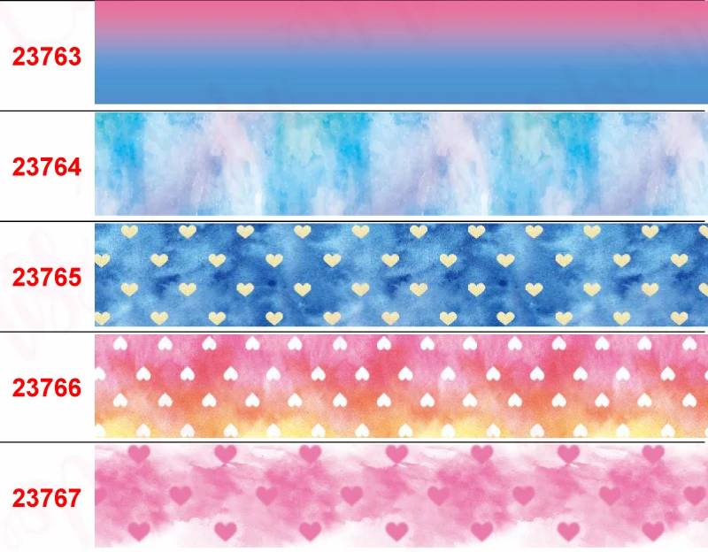 16mm-75mm Gradient Color Series Printed Grosgrain/Elastic Ribbon Star Heart Swirl Graffiti DIY Gift Bowknots 50yards/roll | Дом и сад