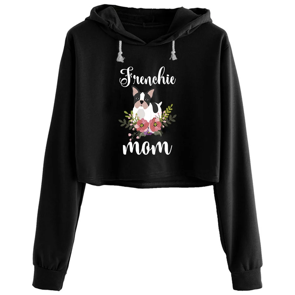 

Cool Costume For French Bulldog Lover Crop Hoodies Women Aesthetic Kpop Korean Y2k Pullover For Girls